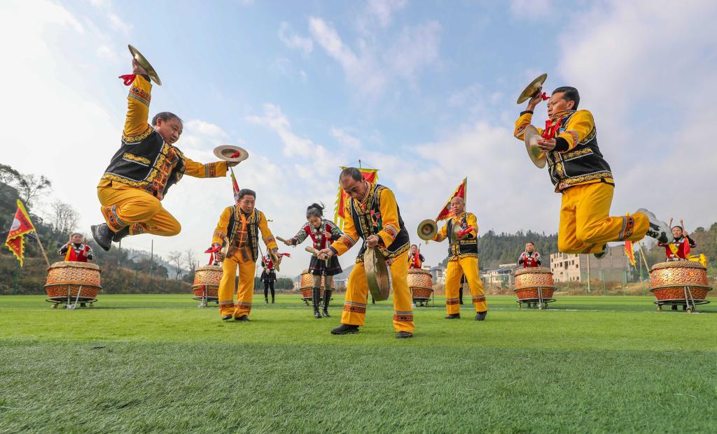 “思州戰(zhàn)鼓”迎新年